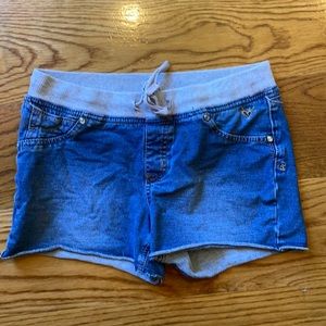 Justice denim look jersey knit shorts size 12 1/2 plus